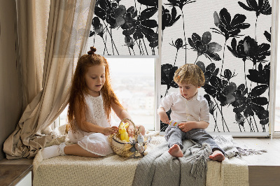 Store enrouleur Fleurs noires