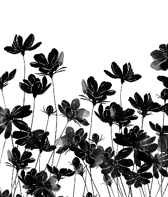 Store enrouleur Fleurs noires