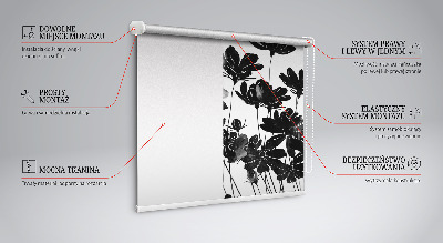 Store enrouleur Fleurs noires