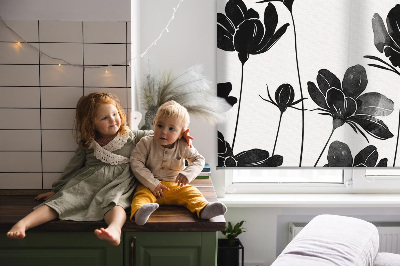 Store enrouleur Fleurs noires