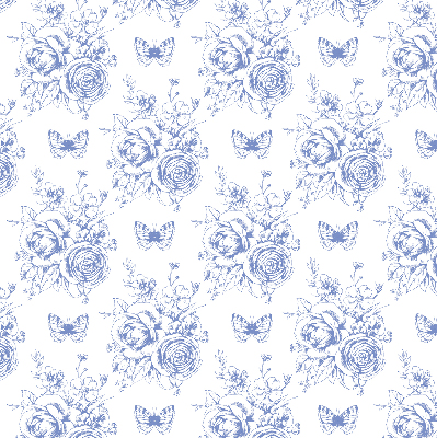 Store enrouleur Fleurs bleues et papillons