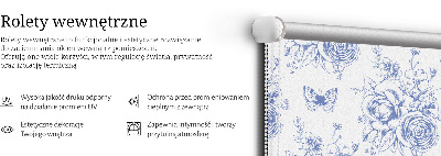 Store enrouleur Fleurs bleues et papillons