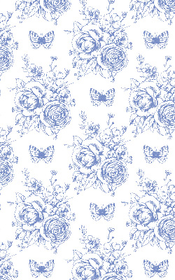 Store enrouleur Fleurs bleues et papillons