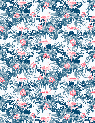 Store enrouleur Plantes tropicales et flamants roses