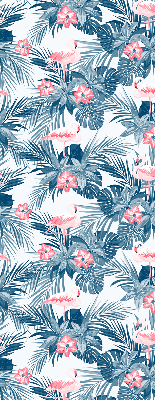 Store enrouleur Plantes tropicales et flamants roses