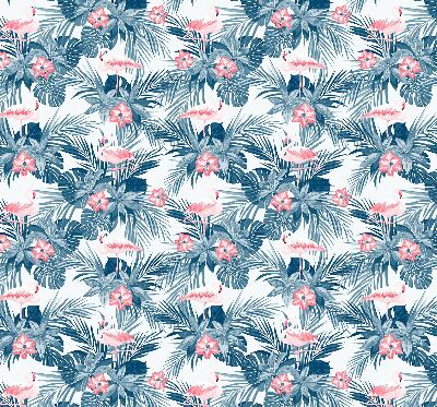 Store enrouleur Plantes tropicales et flamants roses