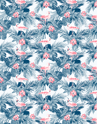 Store enrouleur Plantes tropicales et flamants roses