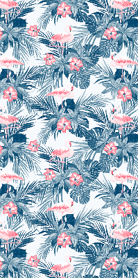 Store enrouleur Plantes tropicales et flamants roses