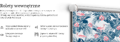 Store enrouleur Plantes tropicales et flamants roses