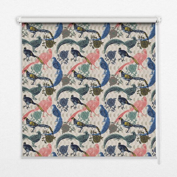 Store intérieur Paons colorés