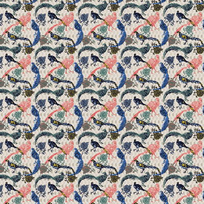 Store intérieur Paons colorés