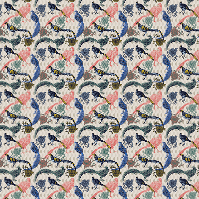 Store intérieur Paons colorés