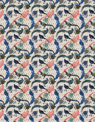 Store intérieur Paons colorés