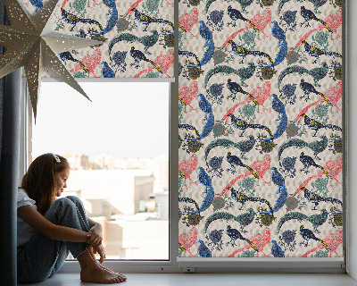 Store intérieur Paons colorés