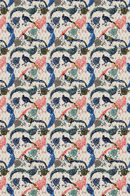 Store intérieur Paons colorés