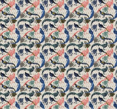 Store intérieur Paons colorés