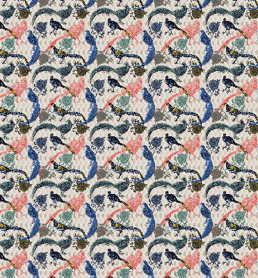 Store intérieur Paons colorés