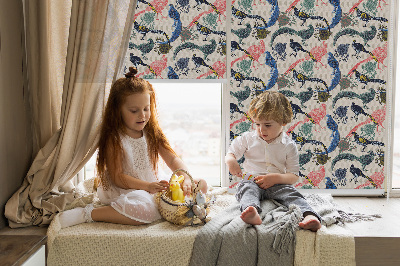 Store intérieur Paons colorés