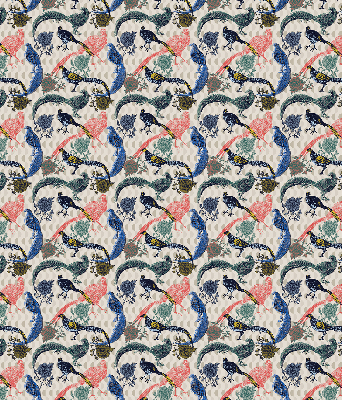 Store intérieur Paons colorés