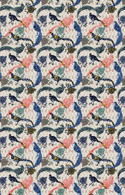 Store intérieur Paons colorés