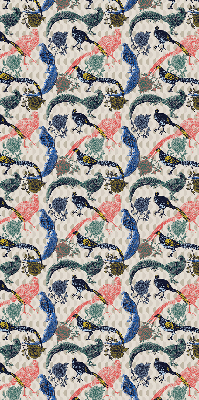 Store intérieur Paons colorés