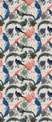 Store intérieur Paons colorés