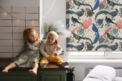 Store intérieur Paons colorés