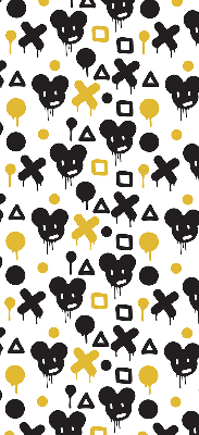 Store enrouleur Motifs noirs et jaunes