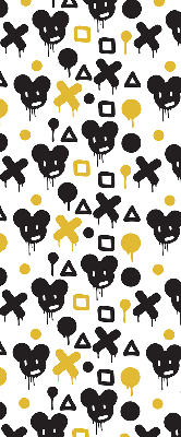 Store enrouleur Motifs noirs et jaunes