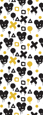 Store enrouleur Motifs noirs et jaunes