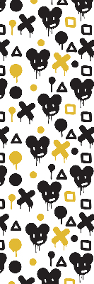 Store enrouleur Motifs noirs et jaunes