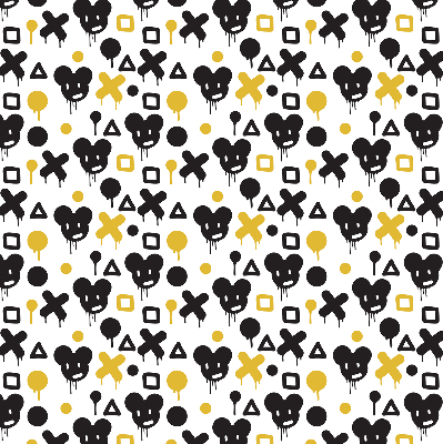 Store enrouleur Motifs noirs et jaunes