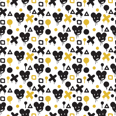 Store enrouleur Motifs noirs et jaunes