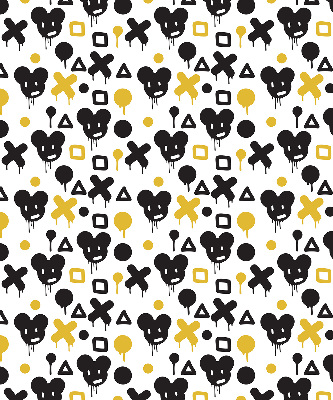 Store enrouleur Motifs noirs et jaunes