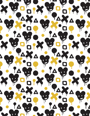 Store enrouleur Motifs noirs et jaunes