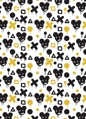 Store enrouleur Motifs noirs et jaunes