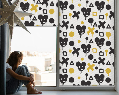 Store enrouleur Motifs noirs et jaunes