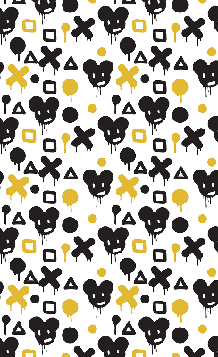 Store enrouleur Motifs noirs et jaunes