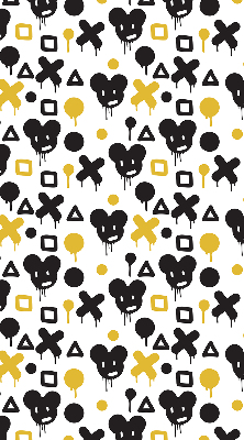 Store enrouleur Motifs noirs et jaunes