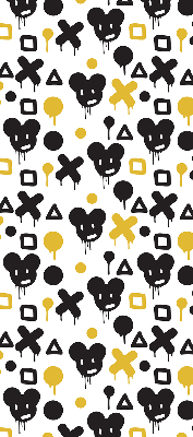 Store enrouleur Motifs noirs et jaunes