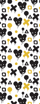 Store enrouleur Motifs noirs et jaunes