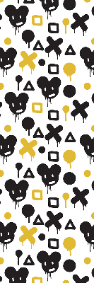 Store enrouleur Motifs noirs et jaunes