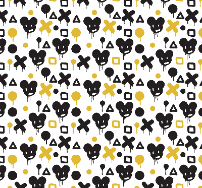 Store enrouleur Motifs noirs et jaunes