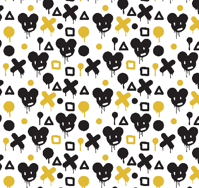 Store enrouleur Motifs noirs et jaunes