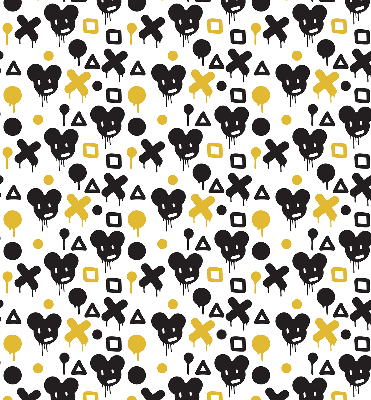 Store enrouleur Motifs noirs et jaunes