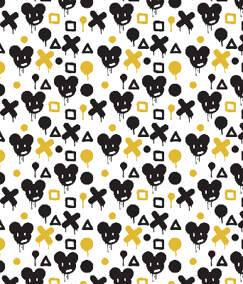 Store enrouleur Motifs noirs et jaunes