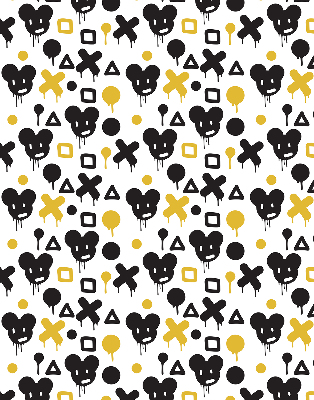 Store enrouleur Motifs noirs et jaunes