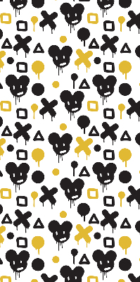 Store enrouleur Motifs noirs et jaunes