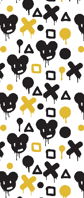 Store enrouleur Motifs noirs et jaunes