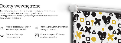 Store enrouleur Motifs noirs et jaunes